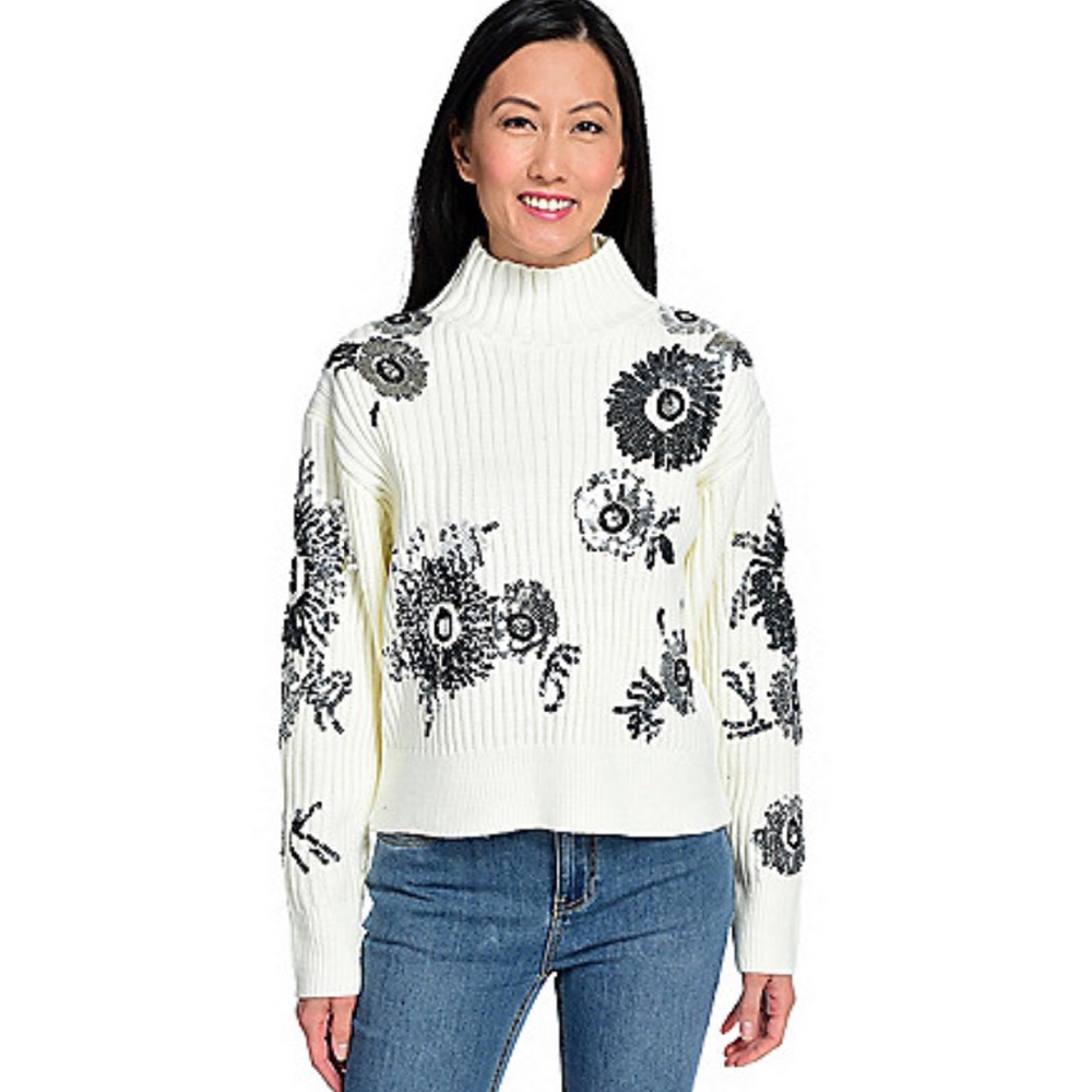 NWOT Mod X knit embellished sweater women’s sz 1X, as is